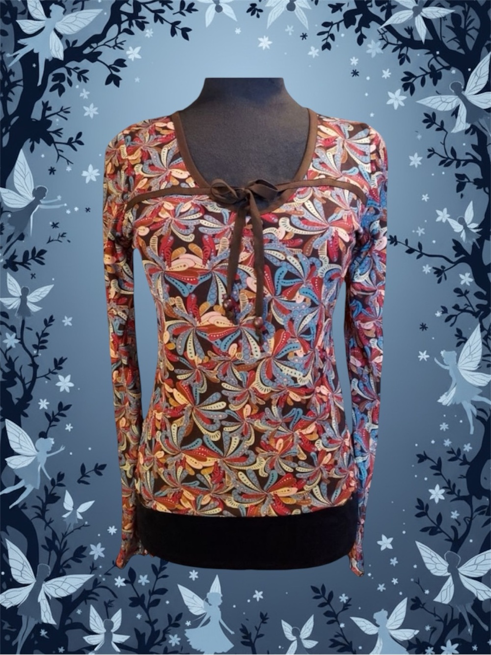 INC International Concepts Y2K Retro Boho Fairycore Indie Sleaze Festival Top S
